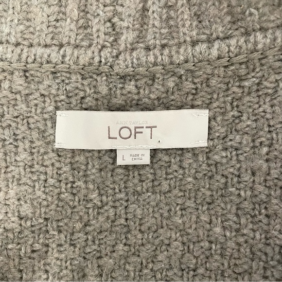 Loft beige wool alpaca draped waterfall cardigan‎ size Large - Picture 8 of 11
